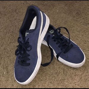 Blue Puma Suede Shoes